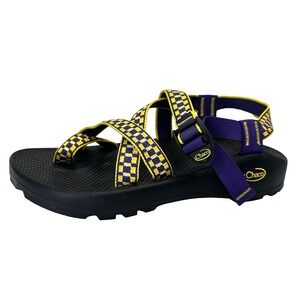NWOT Mens Chaco Z2  Classic Sandal J105247 Purple Yellow Size 10 LSU Outdoors